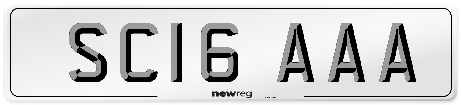 SC16 AAA Number Plate from New Reg